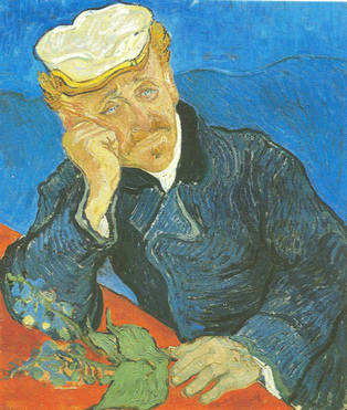 <p>The physician Gachet, painted by Vincent Van Gogh.</p>